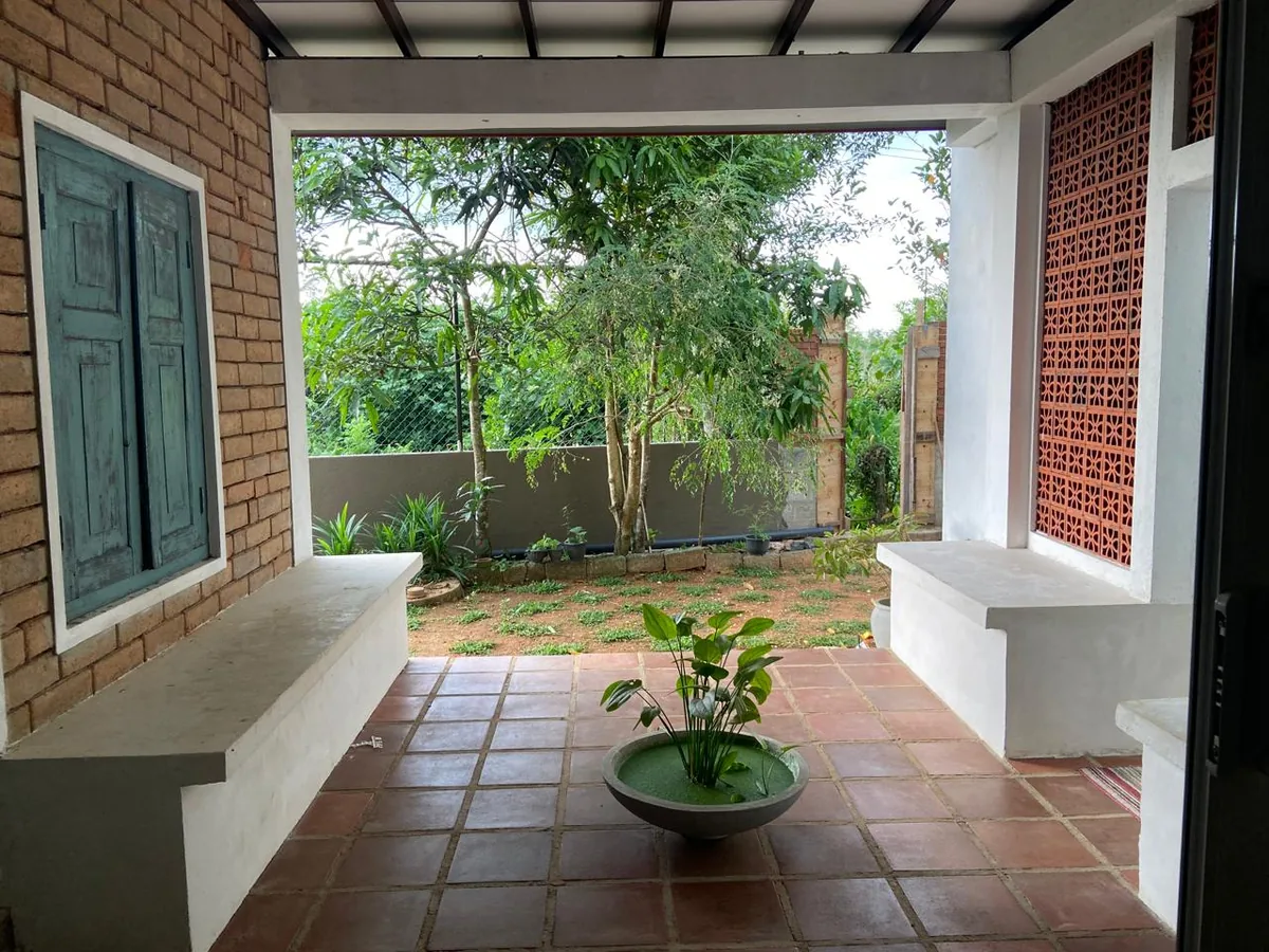 Covered terrace looking toward the garden