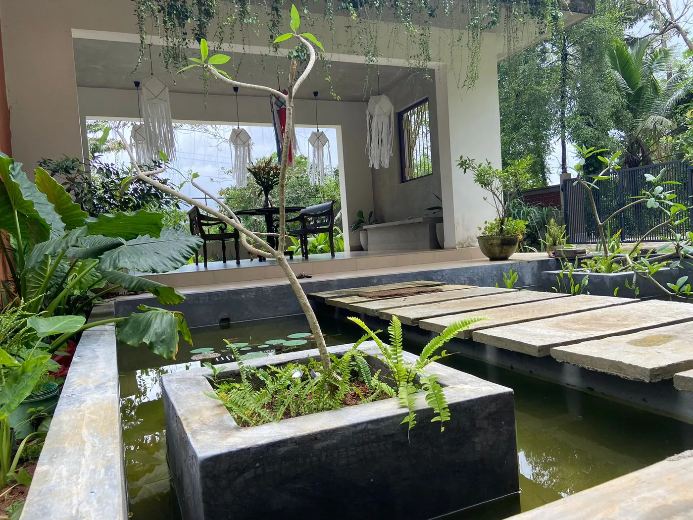 Water garden at Goraka Villa